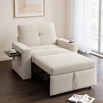 Maxspeed 42.5" 3-in-1 Convertible Sleeper Chair Bed Pull Out Sofa Bed with USB Charging Ports