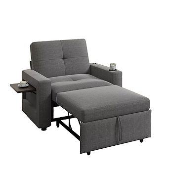 Maxspeed 42.5" 3-in-1 Convertible Sleeper Chair Bed Pull Out Sofa Bed with USB Charging Ports