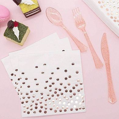 350 PCS Disposable Black Gold Party Dinnerware Set for Birthday Anniversary