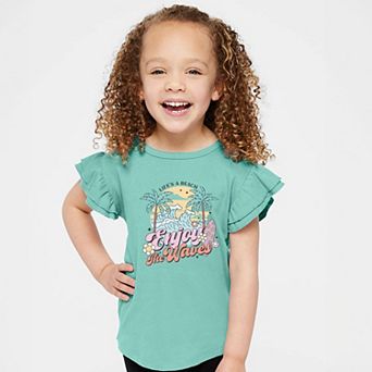 Life's A Beach Wave - Flutter Sleeve Graphic T-Shirt