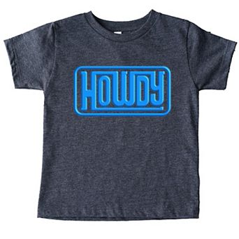 Howdy Square Puff Print - Toddler Short Sleeve Graphic T-Shirt