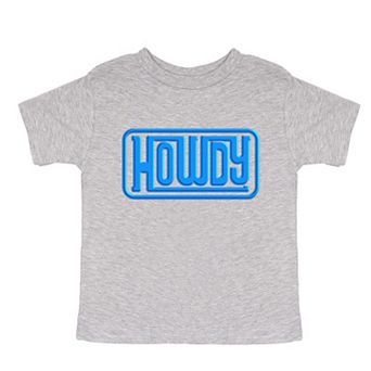 Howdy Square Puff Print - Toddler Short Sleeve Graphic T-Shirt