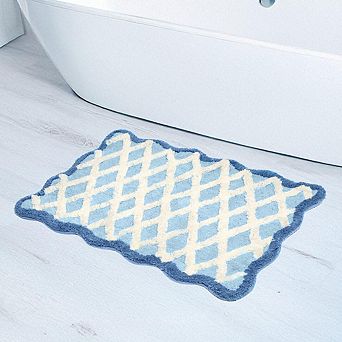 Quick Dry Absorbent Non-Slip Decorative Bath Rug: Blue, Machine Washable, Cute Design