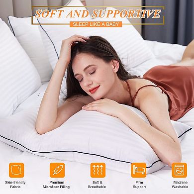 Luxury Hotel-Style Bed Pillows: Soft, Cooling, Supportive, Machine Washable
