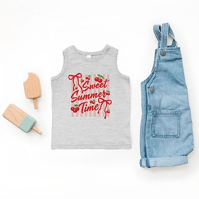 Sweet Summer Time Cherries Coquette - Toddler Graphic Tank