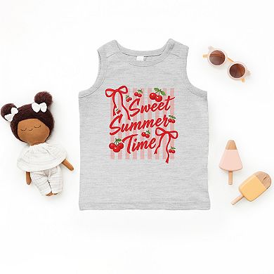 Sweet Summer Time Cherries Coquette - Toddler Graphic Tank