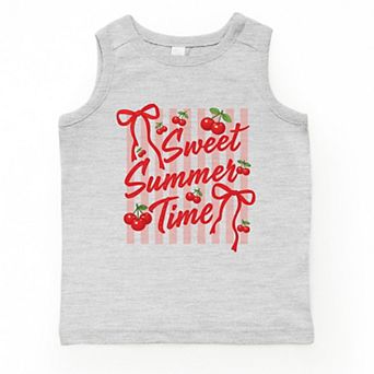 Sweet Summer Time Cherries Coquette - Toddler Graphic Tank