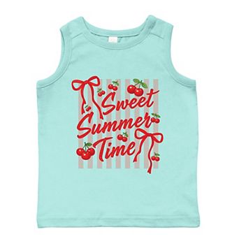 Sweet Summer Time Cherries Coquette - Toddler Graphic Tank