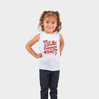 Sweet Summer Time Cherries Coquette - Toddler Graphic Tank