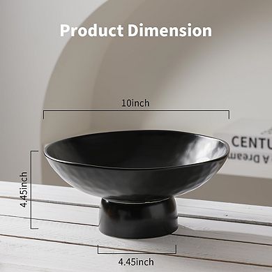 10" Ceramic Fruit Bowl with Stand: Modern Decor for Kitchen Dining, Versatile for Fruits Snacks