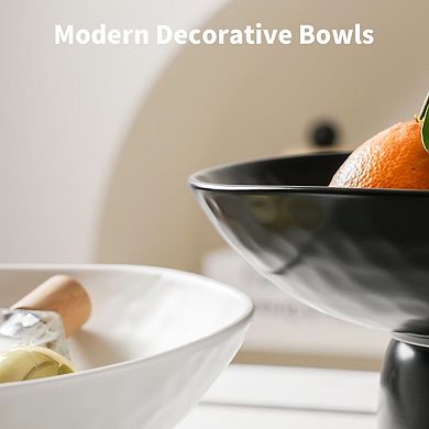 10" Ceramic Fruit Bowl with Stand: Modern Decor for Kitchen Dining, Versatile for Fruits Snacks