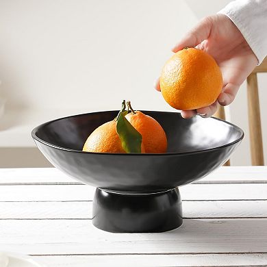 10" Ceramic Fruit Bowl with Stand: Modern Decor for Kitchen Dining, Versatile for Fruits Snacks