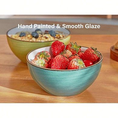 Cereal Bowls Set of 4 - Stylish, Versatile, Durable - Microwave & Dishwasher Safe