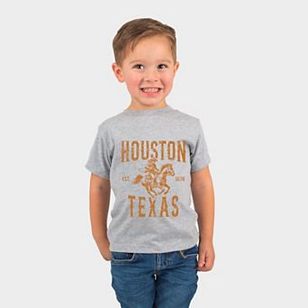 Houston Texas Cowboy Distressed - Toddler Short Sleeve Graphic T-Shirt