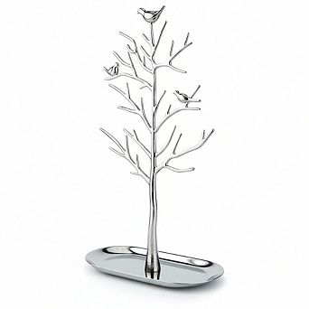 Metal Tray Branch Jewelry Stand, Tower Hanging Organizer for Earrings Necklace