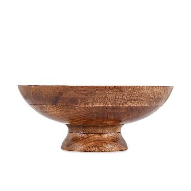 Handmade Mango Wood Fruit Bowl - Decor Serving Tray for Home (12" x 12" x 5")