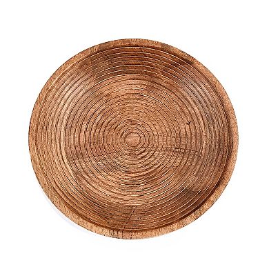 Handmade Mango Wood Fruit Bowl - Decor Serving Tray for Home (12" x 12" x 5")