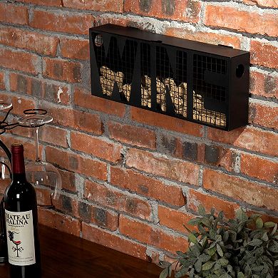 Wall Mounted Cork Beer Cap Display Basket with Metal Mesh and Brown Wood Finish for Rustic Decor