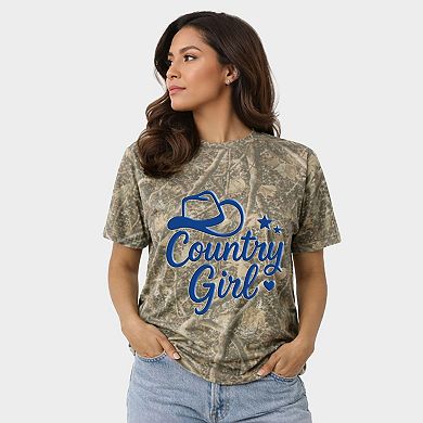 Country Girl Hat Puff Print - Women's Heavyweight Crew