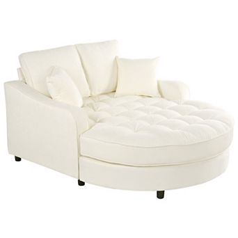 Merax 55" Modern Chaise Lounge Sofa Bed Upholstered Sofa Couch
