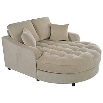 Merax 55" Modern Chaise Lounge Sofa Bed Upholstered Sofa Couch