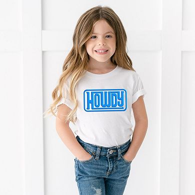 Howdy Square Puff Print - Youth Short Sleeve Graphic T-Shirt