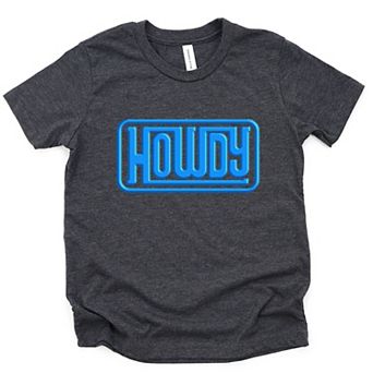 Howdy Square Puff Print - Youth Short Sleeve Graphic T-Shirt