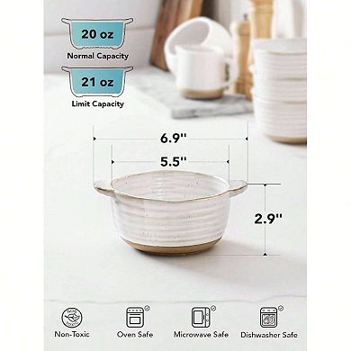 Handcrafted Soup Bowls, 20 oz Capacity, Versatile for Diverse Dishes, Oven & Microwave Safe