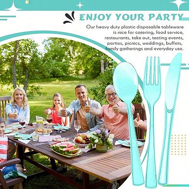 150 Piece Disposable Cutlery Set 50 Forks 50 Knives 50 Spoons for Parties