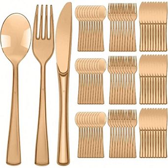 150 pc Disposable Cutlery Set 50 Forks 50 Knives 50 Spoons for Parties