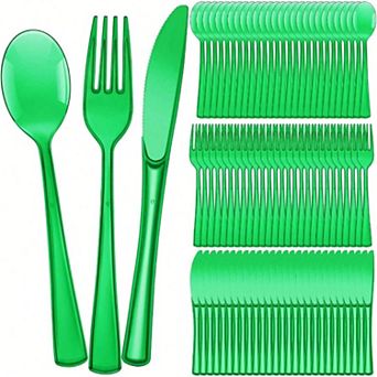 150 pc Disposable Cutlery Set 50 Forks 50 Knives 50 Spoons for Parties