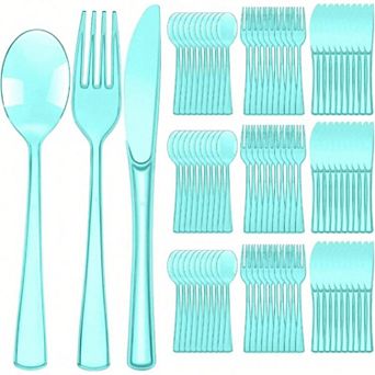 150 pc Disposable Cutlery Set 50 Forks 50 Knives 50 Spoons for Parties