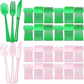 150 pc Disposable Cutlery Set 50 Forks 50 Knives 50 Spoons for Parties