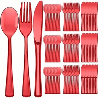 150 pc Disposable Cutlery Set 50 Forks 50 Knives 50 Spoons for Parties