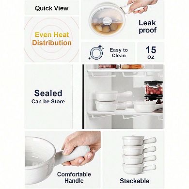 Silicone Lidded Soup Bowls Microwave & Oven Safe, Dishwasher Safe, Stackable
