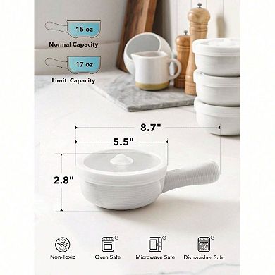 Silicone Lidded Soup Bowls Microwave & Oven Safe, Dishwasher Safe, Stackable