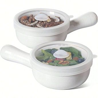 Silicone Lidded Soup Bowls Microwave & Oven Safe, Dishwasher Safe, Stackable