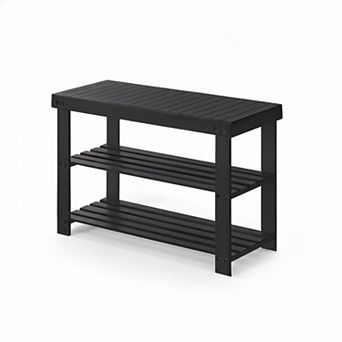 Shoe Storage Bench with 3 Shelves for Entryway Bathroom Bedroom