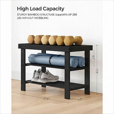 Shoe Storage Bench with 3 Shelves for Entryway Bathroom Bedroom