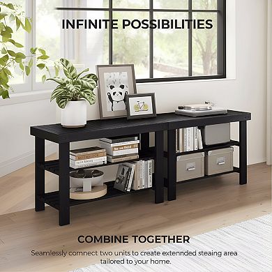 Shoe Storage Bench with 3 Shelves for Entryway Bathroom Bedroom