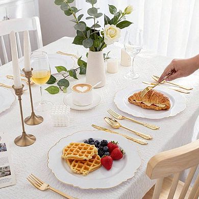 100 Piece Plastic Cutlery Set - Food Grade, Durable, Elegant for Events