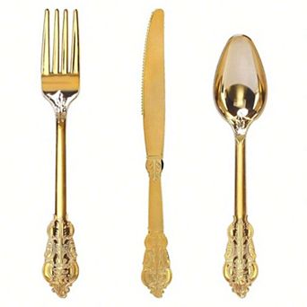 100 pc Plastic Cutlery Set - Food Grade, Durable, Elegant for Events