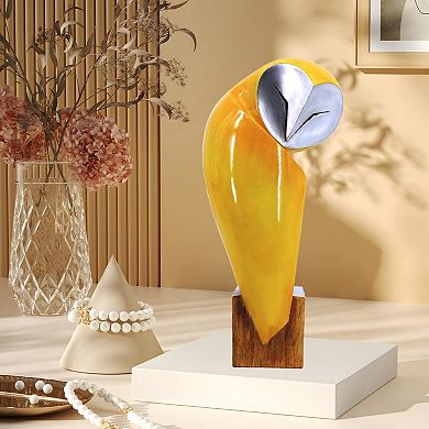 Handmade 15" Owl Statue: Home, Office, Desk, Mantel Decor. Wisdom Symbol, Durable