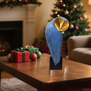 Handmade 15" Owl Statue: Home, Office, Desk, Mantel Decor. Wisdom Symbol, Durable
