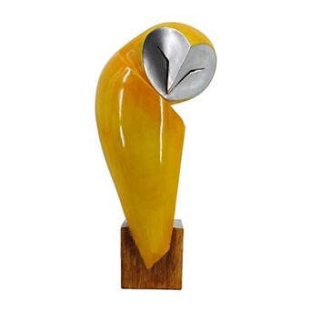 Handmade 15" Owl Statue: Home, Office, Desk, Mantel Decor. Wisdom Symbol, Durable