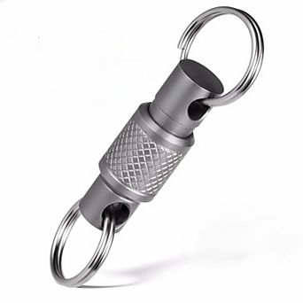 ZUQIETA Titanium Quick Release Swivel Keychain - Heavy Duty Detachable Car Key Holder with Key Rings