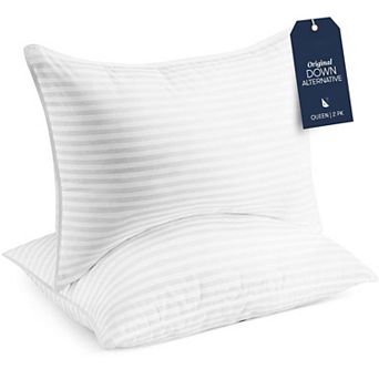 Soft Queen Size Bed Pillows: Down Alternative, 2 Pack, Easy Wash, Breathable, Comfortable