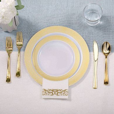 25 Count Disposable Dinnerware Set - Plates, Cutlery, Cups, Napkins