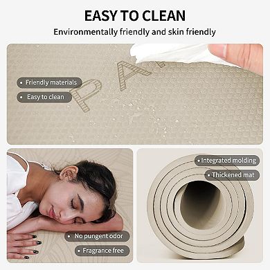 72"x36" Extra Wide & Thick Non-Slip Exercise Mat for Yoga, Pilates, Stretching - Durable Portable