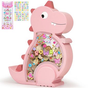 Wooden Dinosaur Piggy Bank: Cute, Safe, Educational, Perfect Gift for Kids